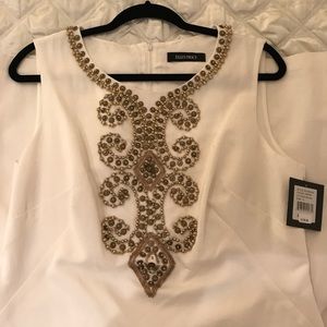 Ellen Tracy White Beaded Dress